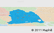 Political Panoramic Map of Västeras Kommun, lighten