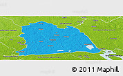 Political Panoramic Map of Västeras Kommun, physical outside