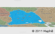 Political Panoramic Map of Västeras Kommun, semi-desaturated