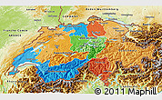 Political 3D Map of Switzerland, physical outside