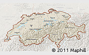 Shaded Relief 3D Map of Switzerland, lighten
