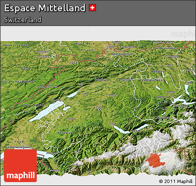 Satellite 3D Map of Espace Mittelland