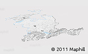 Silver Style Panoramic Map of Bern, single color outside