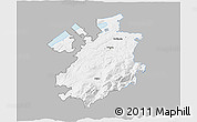 Gray 3D Map of Fribourg, single color outside