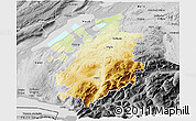 Physical 3D Map of Fribourg, desaturated