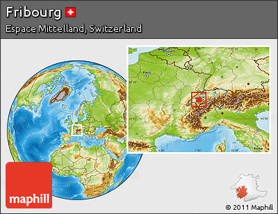 Physical Location Map of Fribourg