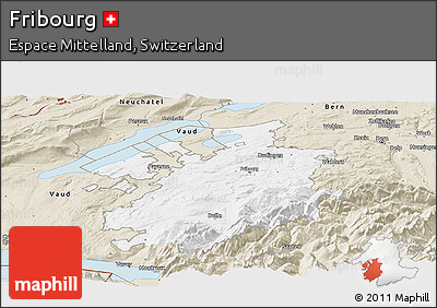 Classic Style Panoramic Map of Fribourg