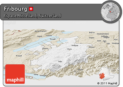 Classic Style Panoramic Map of Fribourg