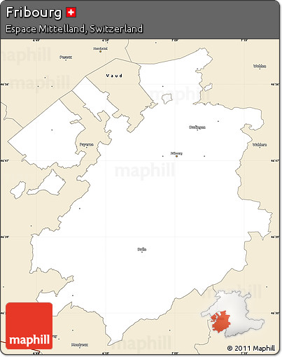 Classic Style Simple Map of Fribourg