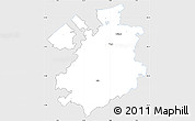 Silver Style Simple Map of Fribourg, single color outside