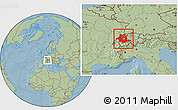 Savanna Style Location Map of Espace Mittelland, within the entire country, hill shading