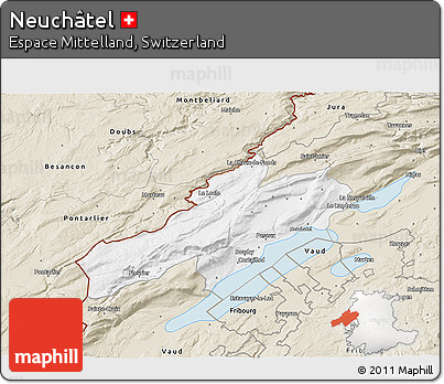Classic Style 3D Map of Neuchâtel