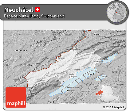 Gray 3D Map of Neuchâtel