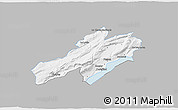 Gray 3D Map of Neuchâtel, single color outside