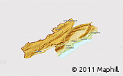 Physical 3D Map of Neuchâtel, cropped outside