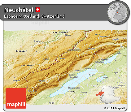 Physical 3D Map of Neuchâtel