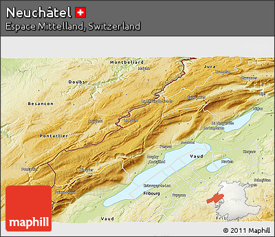 Physical 3D Map of Neuchâtel