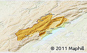 Physical 3D Map of Neuchâtel, lighten