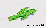 Political 3D Map of Neuchâtel, cropped outside