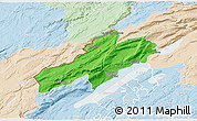 Political 3D Map of Neuchâtel, lighten