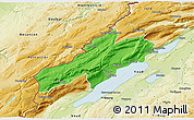 Political 3D Map of Neuchâtel, physical outside