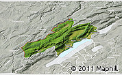 Satellite 3D Map of Neuchâtel, lighten, semi-desaturated