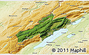 Satellite 3D Map of Neuchâtel, physical outside