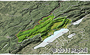 Satellite 3D Map of Neuchâtel, semi-desaturated