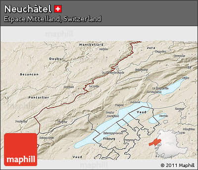 Shaded Relief 3D Map of Neuchâtel