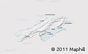 Silver Style 3D Map of Neuchâtel, single color outside