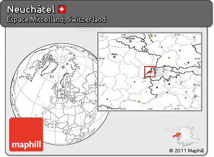 Blank Location Map of Neuchâtel, highlighted parent region