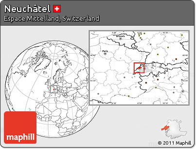 Blank Location Map of Neuchâtel, highlighted parent region