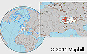 Gray Location Map of Neuchâtel, highlighted country, highlighted parent region