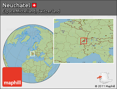 Savanna Style Location Map of Neuchâtel