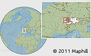 Savanna Style Location Map of Neuchâtel, highlighted country, highlighted parent region, hill shading