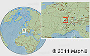 Savanna Style Location Map of Neuchâtel, hill shading