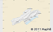 Classic Style Map of Neuchâtel, single color outside