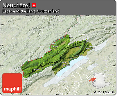 Satellite Map of Neuchâtel, lighten