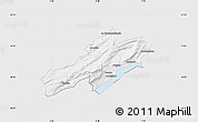 Silver Style Map of Neuchâtel, single color outside