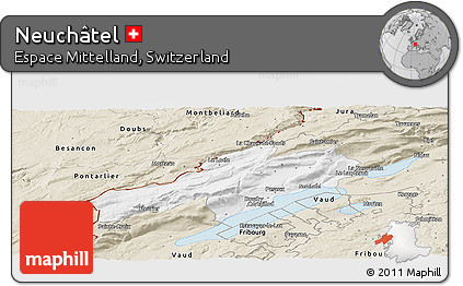 Classic Style Panoramic Map of Neuchâtel