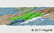 Political Panoramic Map of Neuchâtel, semi-desaturated