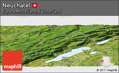 Satellite Panoramic Map of Neuchâtel