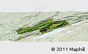 Satellite Panoramic Map of Neuchâtel, lighten