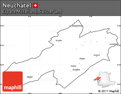 Blank Simple Map of Neuchâtel, cropped outside