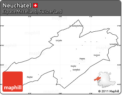 Blank Simple Map of Neuchâtel, cropped outside