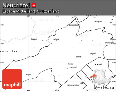 Blank Simple Map of Neuchâtel