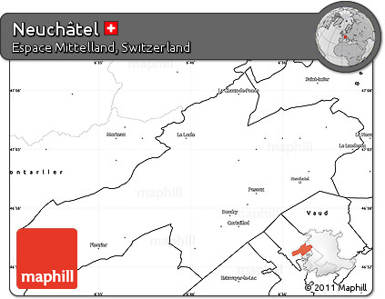 Blank Simple Map of Neuchâtel