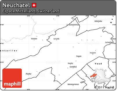 Blank Simple Map of Neuchâtel