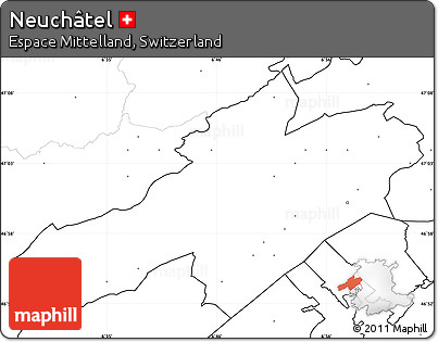 Blank Simple Map of Neuchâtel, no labels