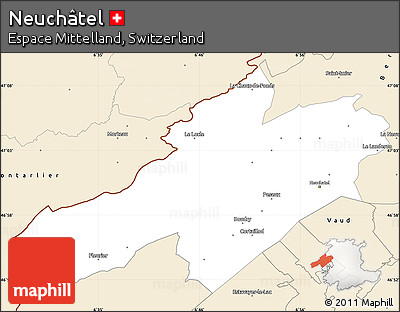 Classic Style Simple Map of Neuchâtel
